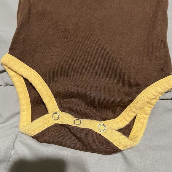 Lazy One Baby Infant Boy One-Piece Bodysuit Creeper Big Shot Brown 6 Months - Picture 3 of 7
